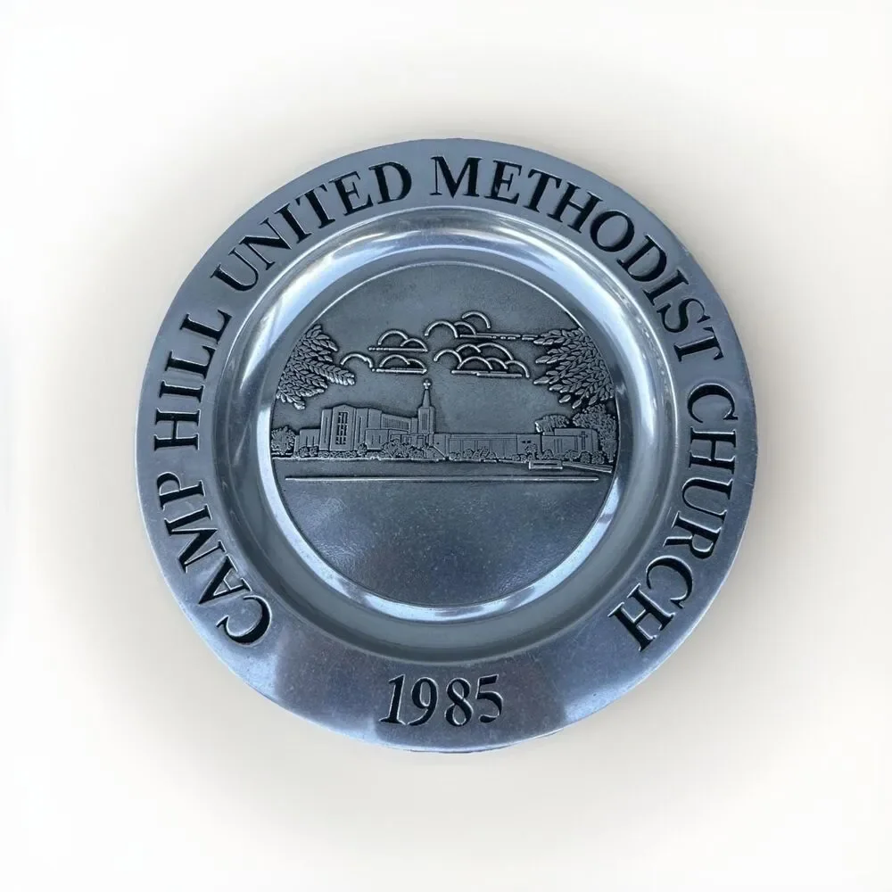 Vintage Camp Hill United Methodist Church Pewter Plate – 1985 Commemorative Coll